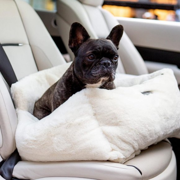 Nandog Dog Car Safety Booster Seat w/ Belt Travel Cushion Bed Ivory cloud - Picture 6 of 6